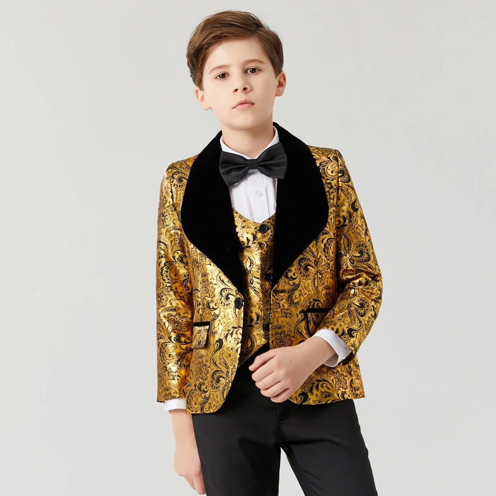 Boys wedding suits shawl lapel boys mens suits 3 piece Boy\'s Formal Wear slim fit Boy Suit Prom Suit (Jacket+Pants+Tie+Vest