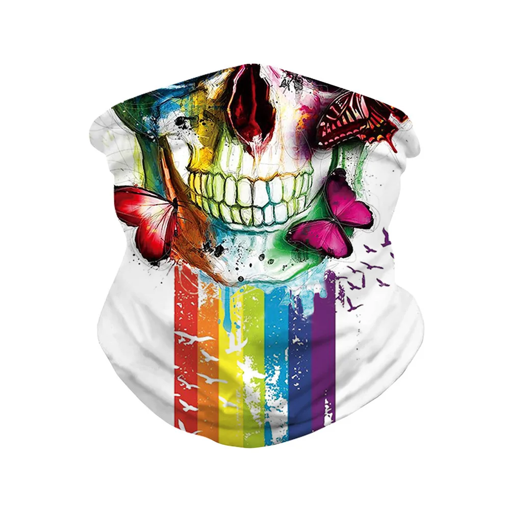 Women and Men Hot style skull digital print multi-purpose scarf mask sports outdoor wristband beanie magic headband