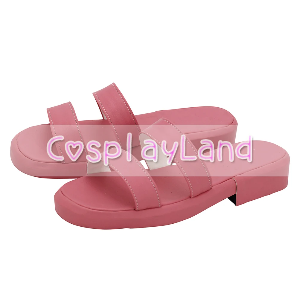 Jojo 'S Bizarre Adventure Sugimoto Reimi Cosplay Schoenen Roze Vrouwen Sandalen Kostuum Aangepaste Accessoires Halloween Party Schoenen