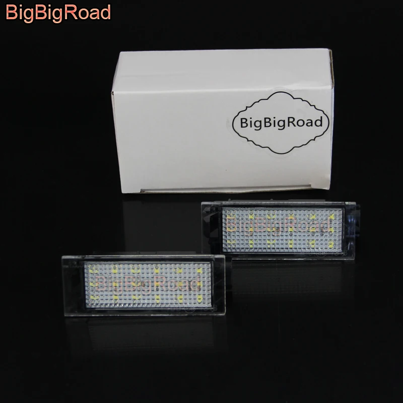 BigBigRoad  For Renault Master / Opel Movano 2010~2015 LED Car License Plate Light Number Frame Lamp LED Lights