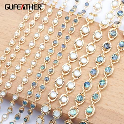 GUFEATHER C102,diy accessories,pass REACH,nickel free,18k gold plated,chain,zircon,diy bracelet necklace,jewelry making,50cm/lot