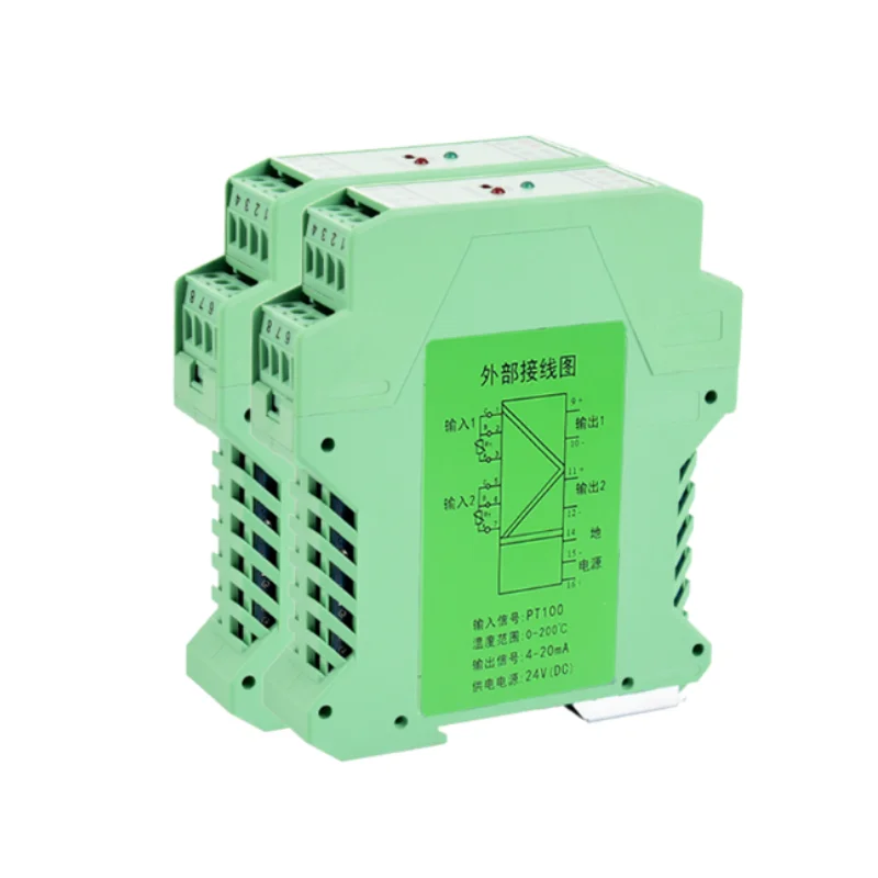 3 wire RTD pt100 temperature transmitter 4-20ma temperature transducer DC24V 35mm Din rail mounting