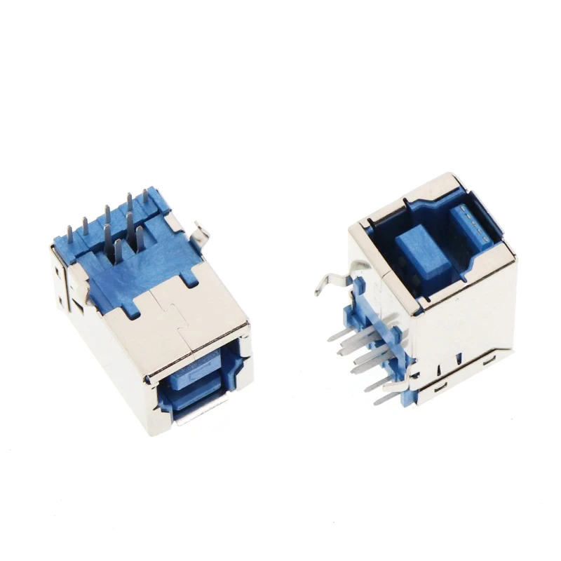 5Pcs USB Connectors 3.0 A Type Female AF Type 90 Degree Side Insertion 180 Degree High Speed Interface MICRO Connector