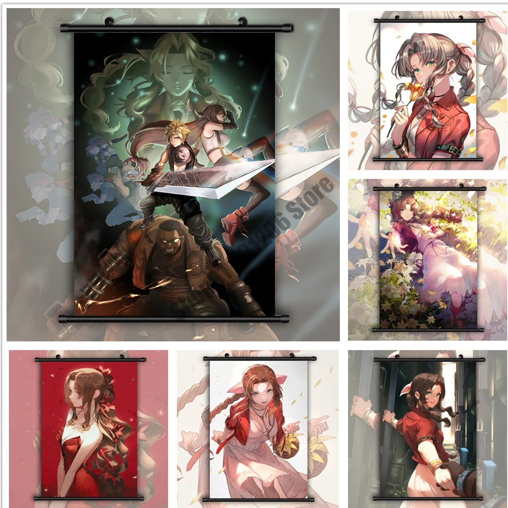 5D Diamond Painting Anime Final Fantasy VII FF7 Aerith Gainsborough Diamond Mosaic Cross Stitch Kits Christmas Room Decoration