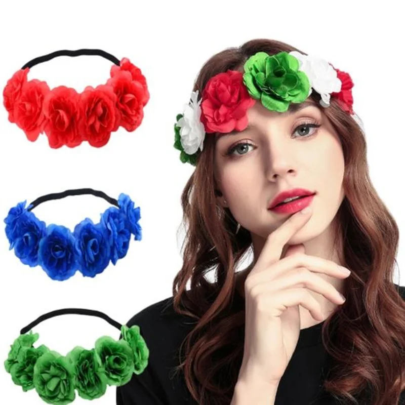 Lady Girl Sweet Princess Wedding Flower Headband Boho Headwear Children Headbands Hair Accessories Bride Wreath Beach Garland