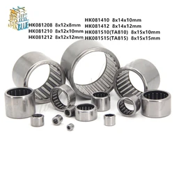 2-10Pcs  HK0808 HK0810 HK0812 HK081410 HK081412  Drwan Cup Caged Needle Roller Bearings With Open End 8*12*08 8*12*10 8*12*12 mm