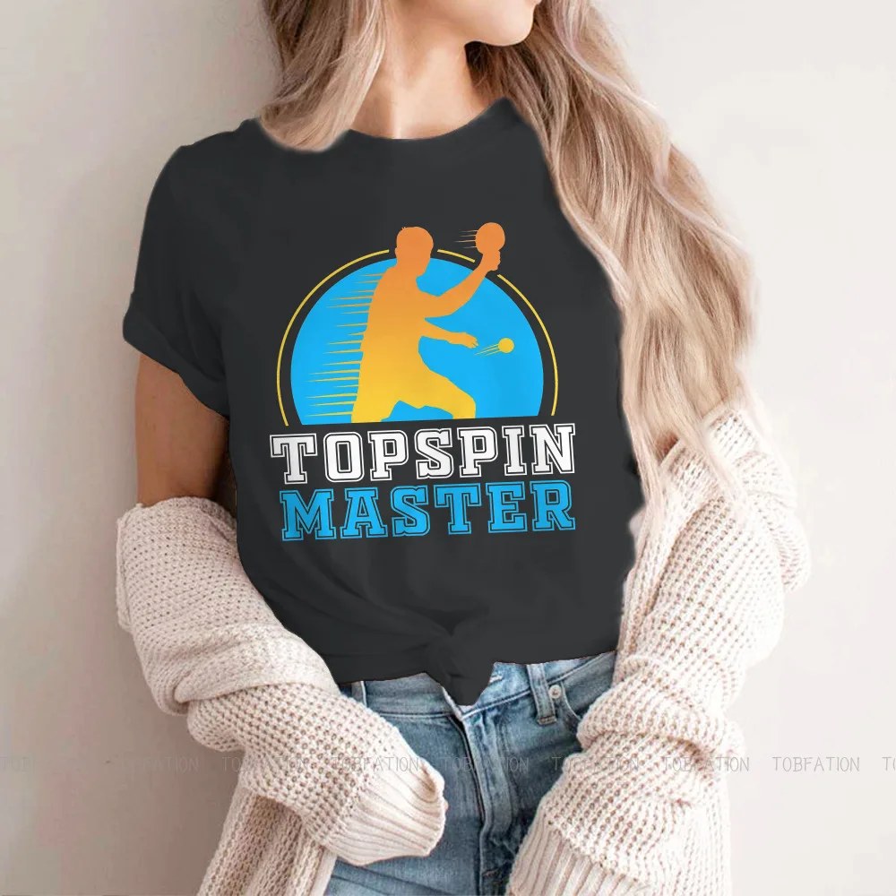 Table Tennis TShirt for Woman Girl TOPSPIN MASTER Basic Casual Tee T Shirt Novelty New Design Loose 4XL