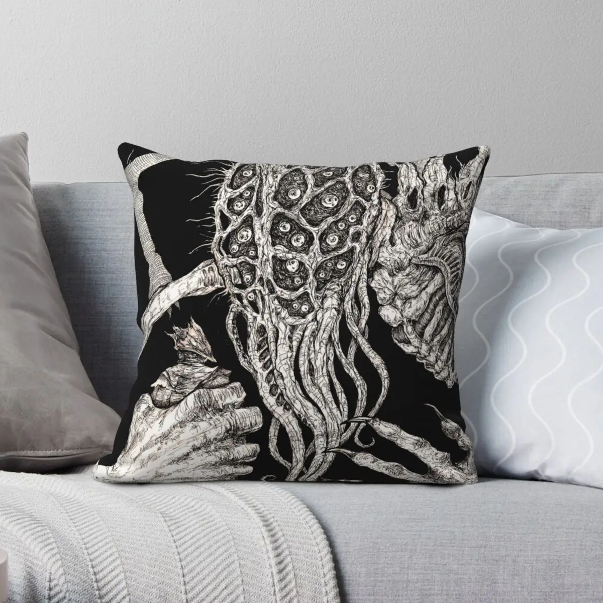 Amygdala Bloodborne Pillowcase Polyester Linen Velvet Printed Zip Decor Sofa Seater Cushion Case