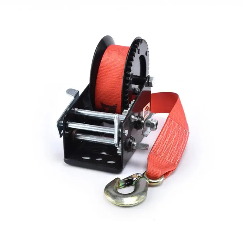 Manual Winch Hoist Winch Black Plastic Spray Bottle Box 2500 Lbs (Lbs) With Webbing Yacht Winch