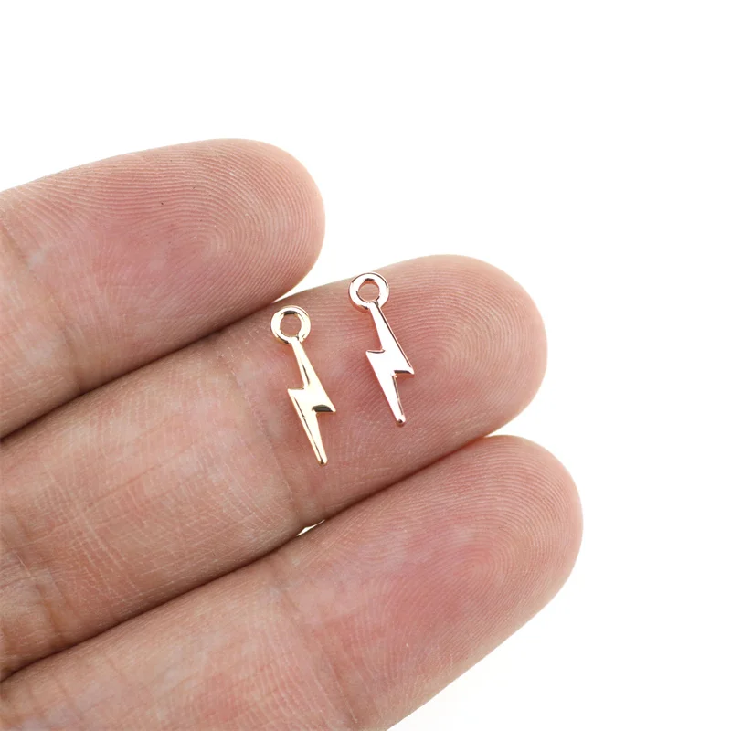 20pcs 13*3mm Lightning Alloy Jewelry DIY Charms Pendant Necklace,Eearrings,Bracelets 3 Colors