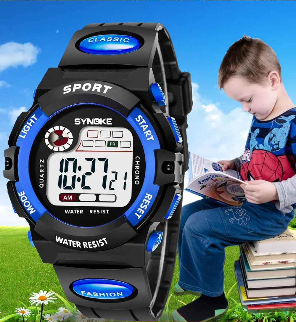 UTHAI CE03-reloj deportivo para niños, pulsera Digital LED, relojes electrónicos, Correa suave, resistente al agua