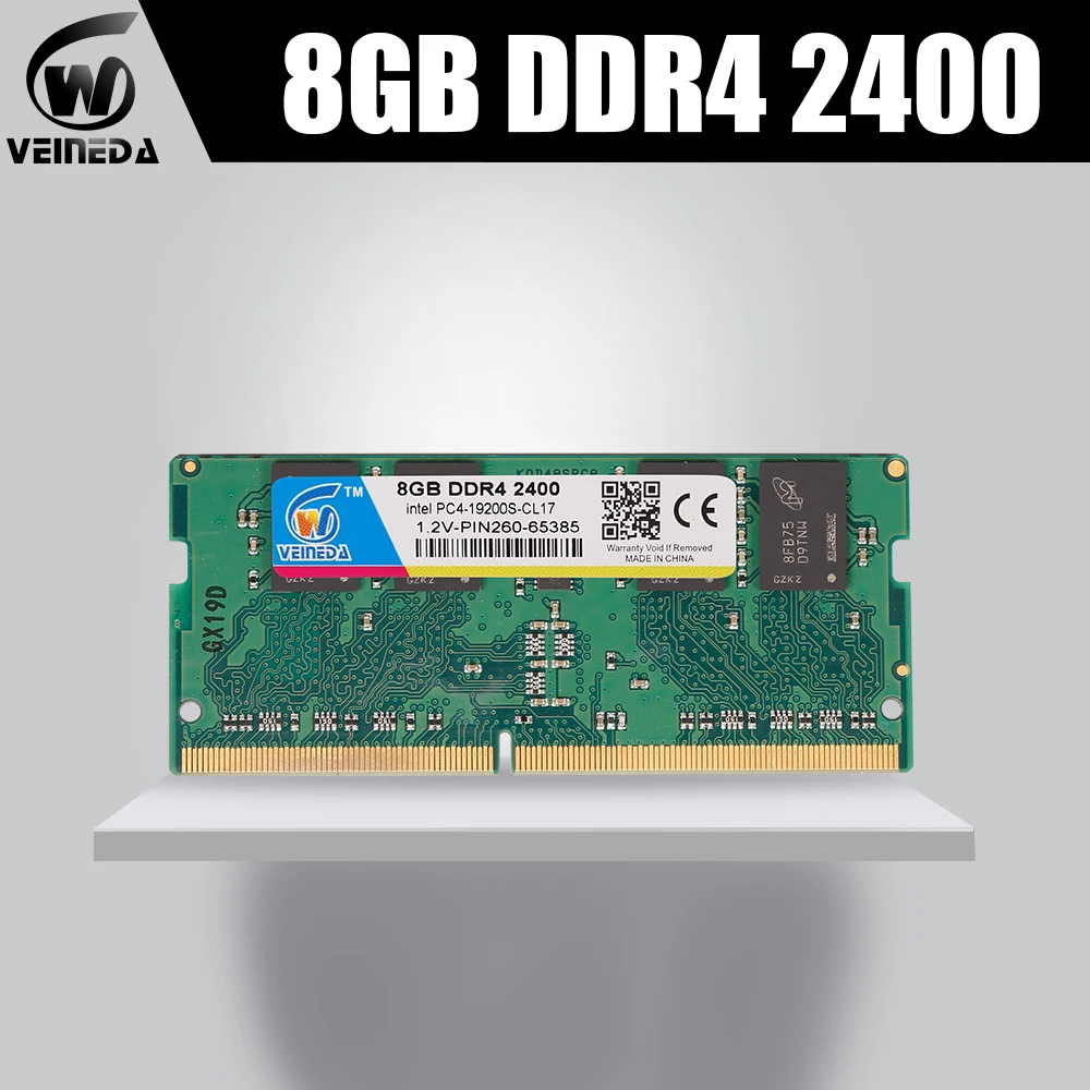 

VEINEDA DDR4 RAM Laptop Memory 4GB 8GB 2133 2400mhz 2666MHZ PC4-17000 Laptop SO-DIMM Memory RAM 1.2V 260PIN