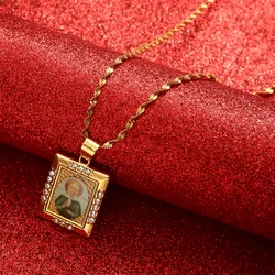 Saint Matrona the Blind of Moscow Necklaces St. Innocent Orthodox Church & Orthodox Pope Cross Pendant Jewelry Russia