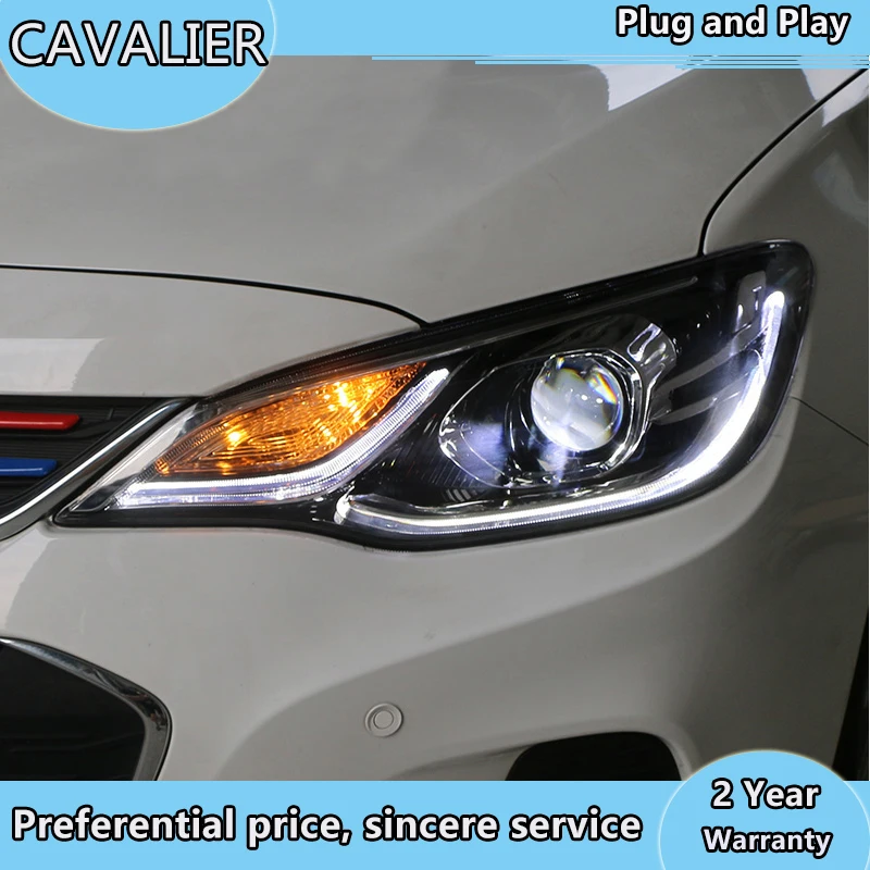 car styling For Chevrolet Cavalier headlight angel eyes 2016-2018 For Cavalier LED light bar Q5 bi xenon lens h7 xenon day light