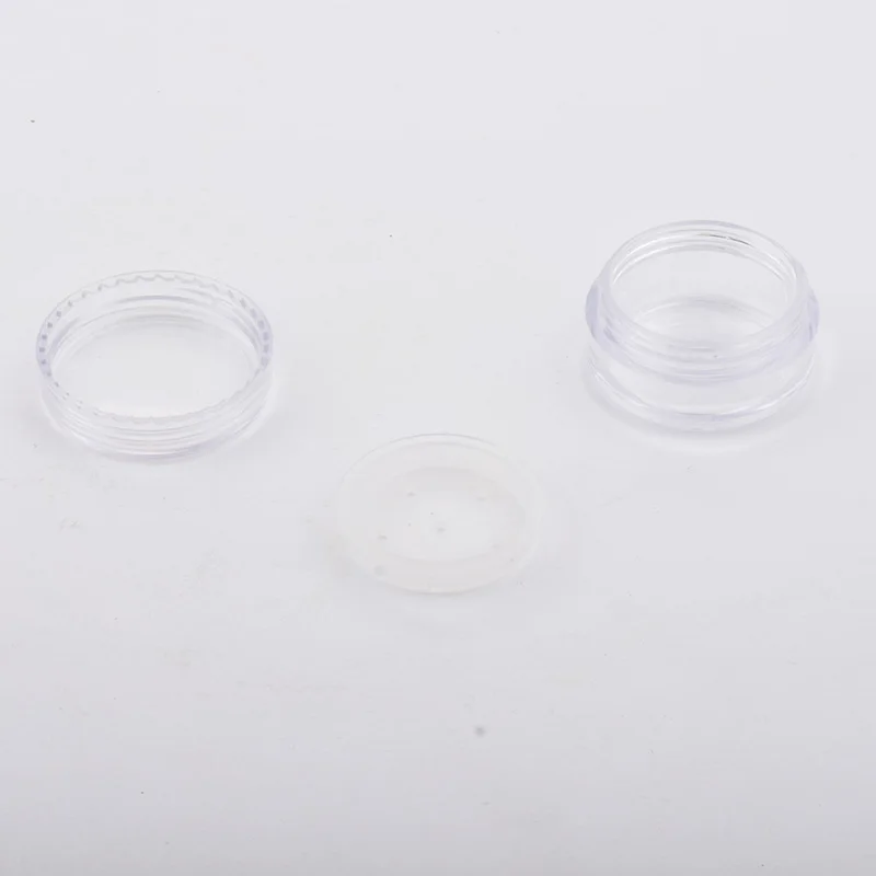 50pcs/lot 1G Portable Plastic Empty Loose Powder Box Makeup Jar Container Travel Puff Box Sifter Container Cosmetic Case