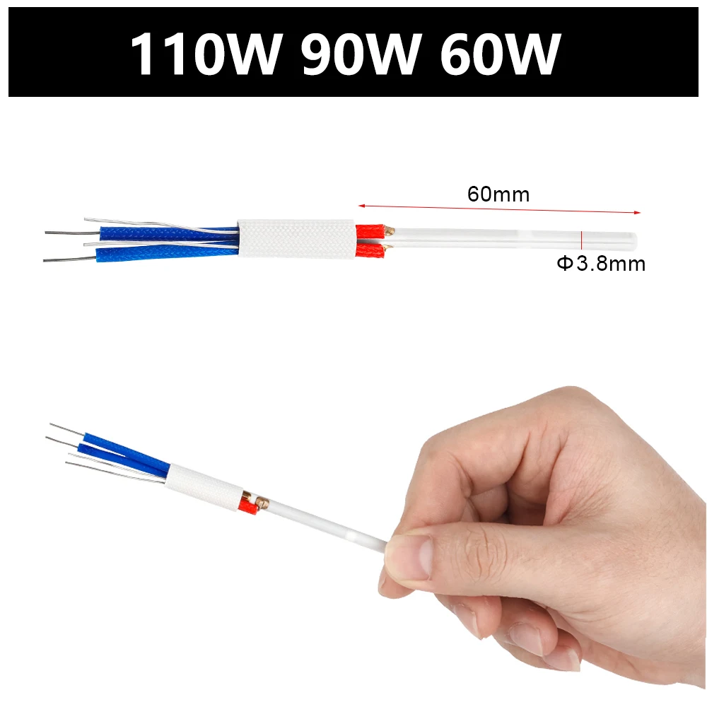 110W 90W 60W Heating Element 220V Adjustable Temperature Soldering Iron A13211 A1326 Ceramic Heater Core Adapter Heating Tool