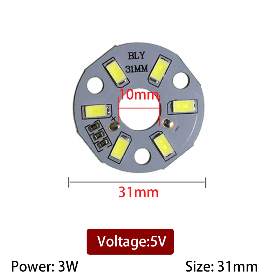 Imagem -03 - Placa de Luz de Led Universal Fonte de Luz de Led 5v 1w 2w 3w 5w 10w 12w sem Fonte de Alimentação para Conduzir Usb para Lâmpada de Mesa Faça Você Mesmo com 10 Peças