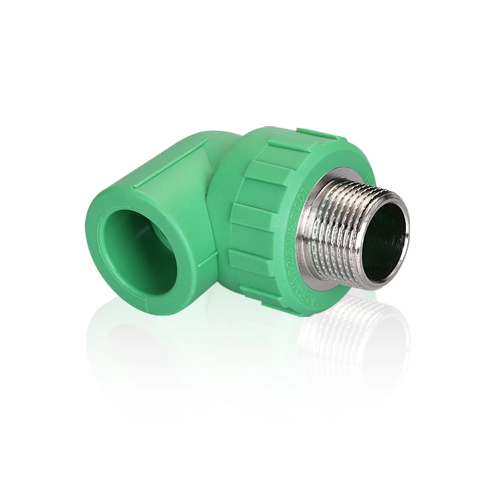 PPR Hot And Cold Water Pipe Fittings Threaded Elbow External Threaded Elbow Plastic Welding Pipe