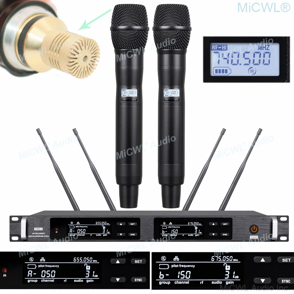 Pro UHF Sure K9 Digital Wireless Microphone System 2 KSM9 Condenser Capsule Handheld True Diversity Stage Vocal Concert Mics