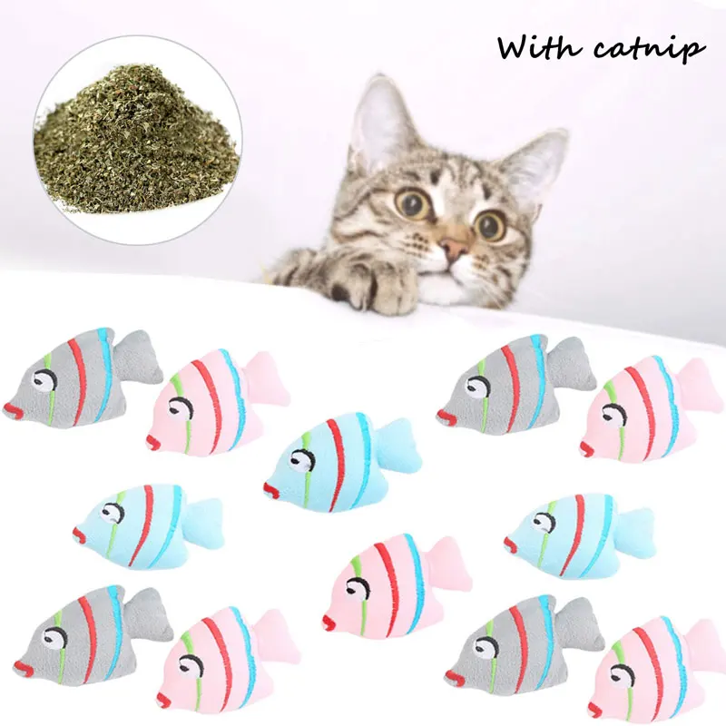 

Cotton Cat Catnip Toys Fish Shaped Pet Products Soft Cat Plush Toy for Kitten Cute Cat Pillow Cat Toys Interactive Dropshipping