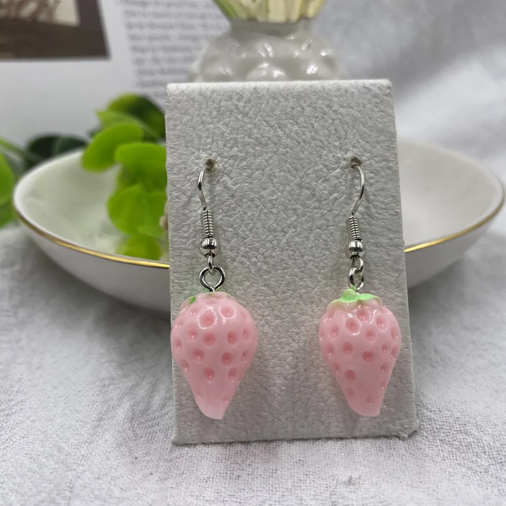 Fashion Cute Lemon Strawberry Earrings Punk Jewelry For Cool Women Girl Friendship Gifts