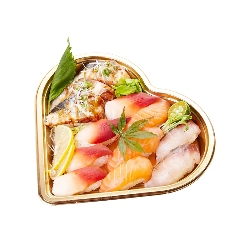 Disposable Heart-shaped Sushi Box Sashimi Platter Takeaway Box Food Delivery Container Food Grade PS Salad Bowl Fast Food Tray