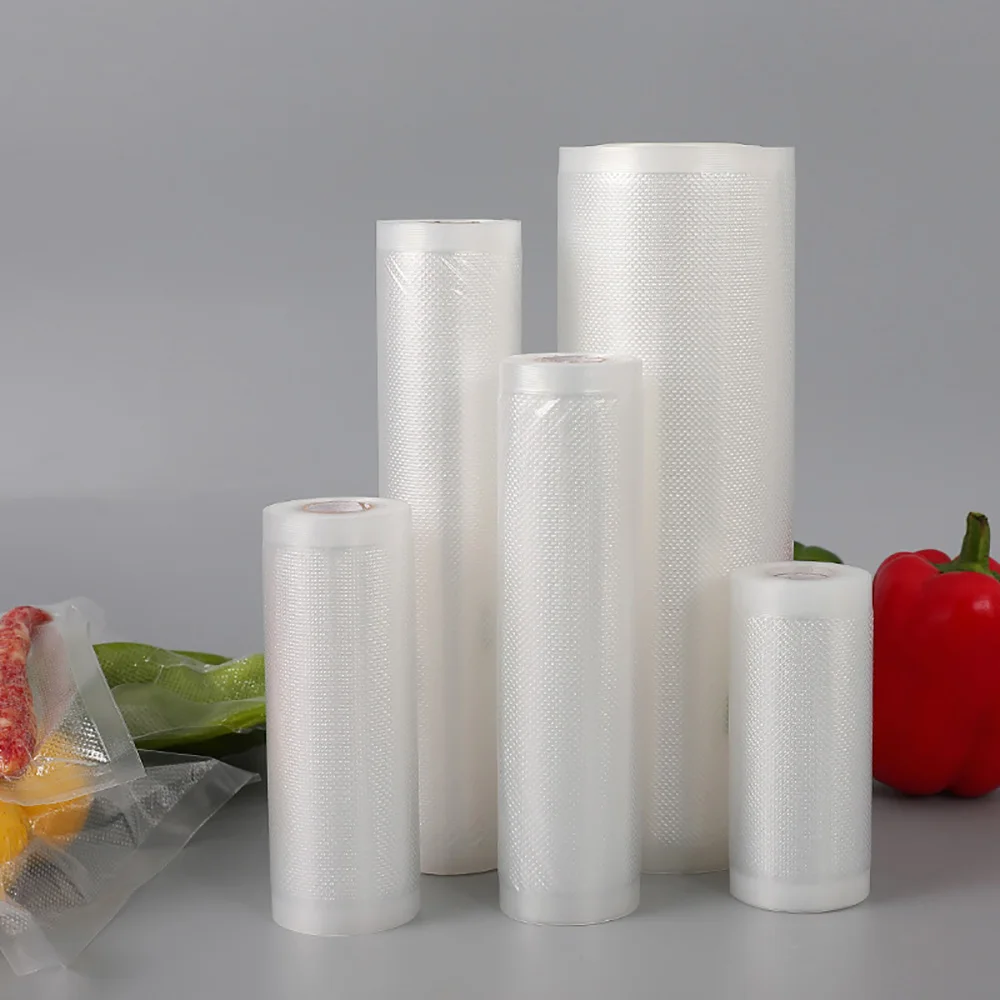 Food Vacuum Sealer Storage Saver Bags Vacuum Plastic Rolls 5 size Bags For Kitchen Vacuum Sealer Food Fresh Long Keeping 5M