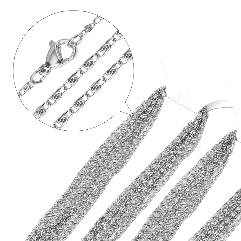 Hurtownie 10 sztuk/paczka 2mm stal nierdzewna stalowy łańcuch naszyjnik dla wisiorek luzem łańcuchy DIY tworzenia biżuterii Nickle darmo