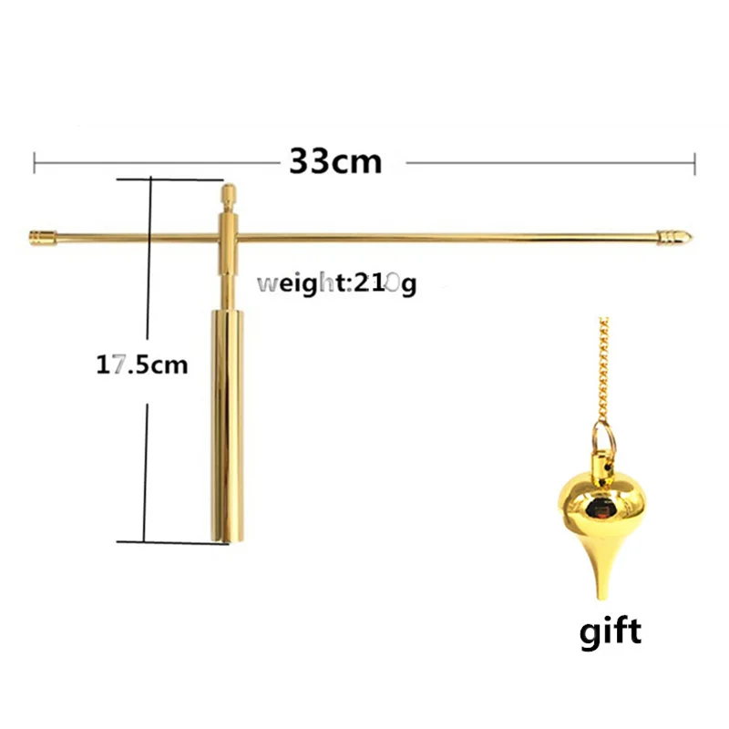 SongLong Brass Pendulum Looking for Dragon Rule Copper Feng Shui Detector Stick Divination Aid Compass Supplies