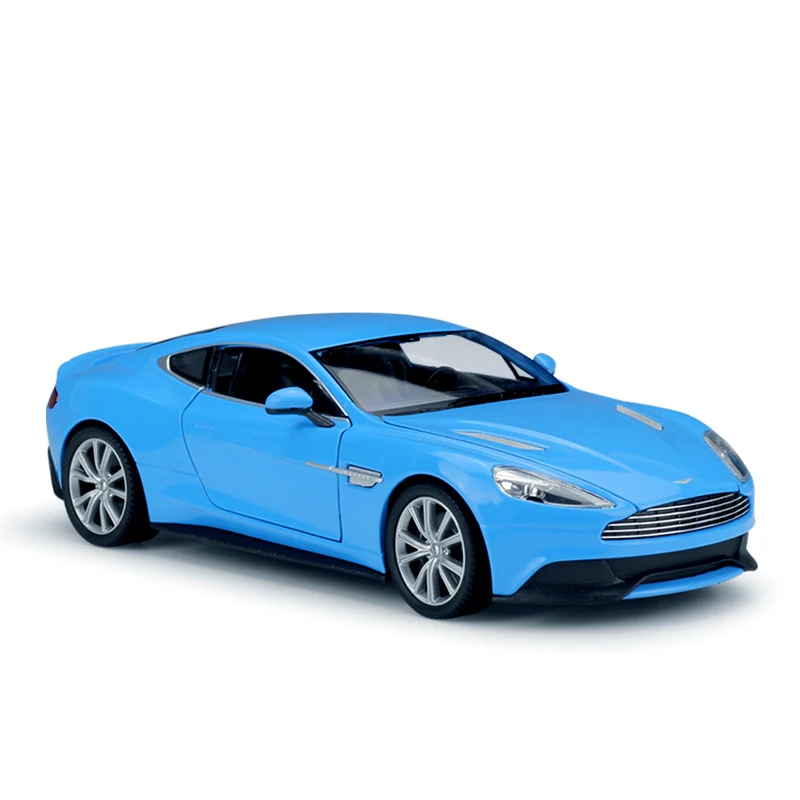 Welly1:24 Aston Martin VANQUISH blue alloy car model Diecasts & Toy Vehicles Collect gifts Non-remote control type transport toy