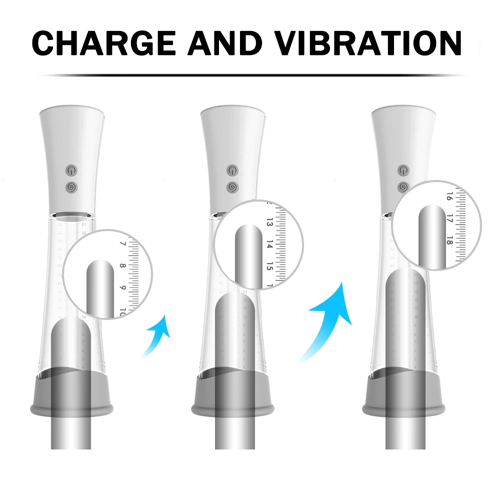 Automatic Penis Pump Vibrator Dildo for Men Artificial Vagina Masturbator for Man Penis Enlarger Penile Erection Vacuum Pump Toy