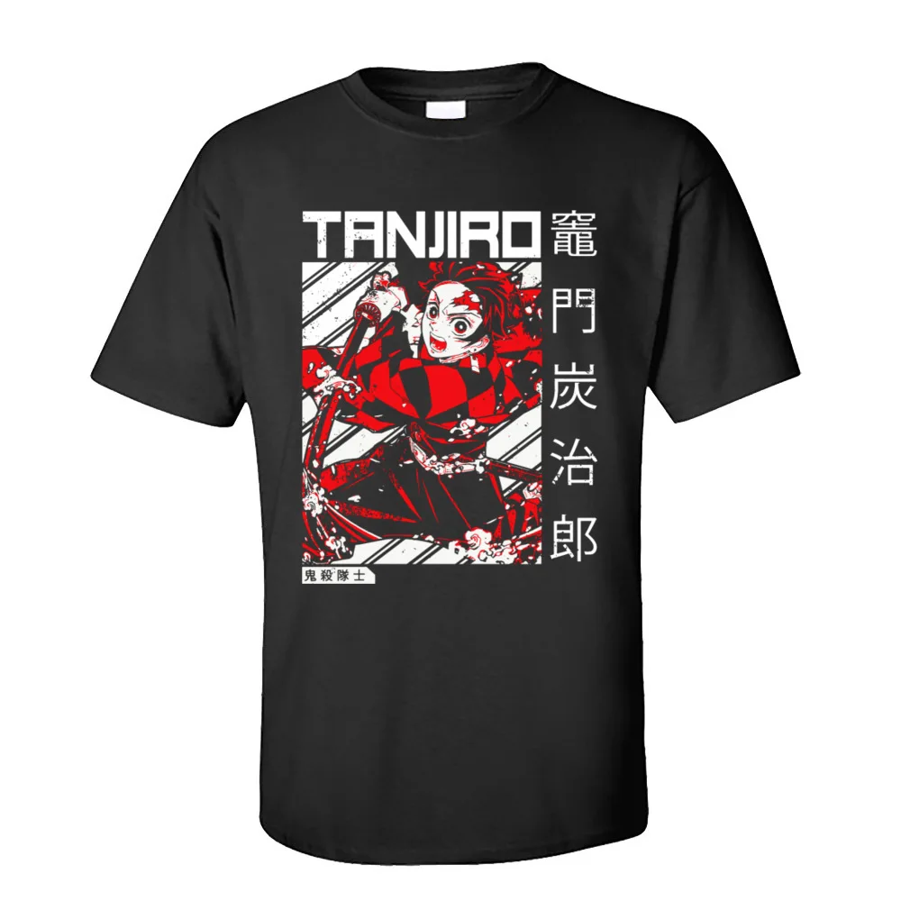 Demon Slayer T Shirt Tanjiro Tee Shirt Ostern Day Men Tshirt New Fashion Anime Short Sleeve Cotton Fabric Round Neck T-shirts