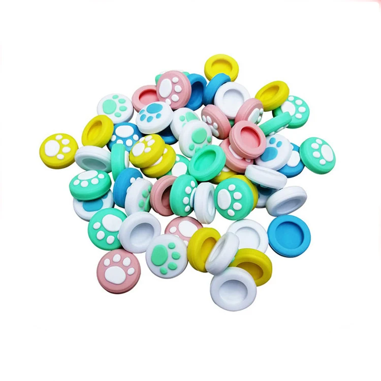 Przezroczysty słodki kociak łapa uchwyt na kciuki High Cap Joystick pokrywa dla Nintendo Switch NS Lite Joy-Con kontroler Thumbstick Case