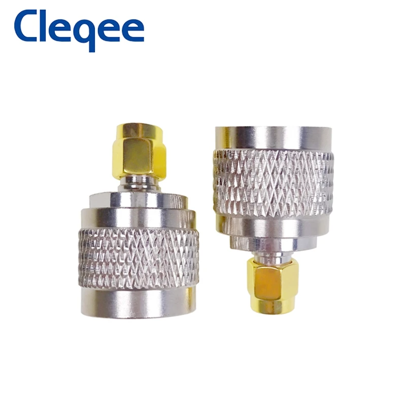 Cleqee 2PCS High Quality Copper RF Coax N male to SMA male Connector Coaxial SMA to N Plug Adapter