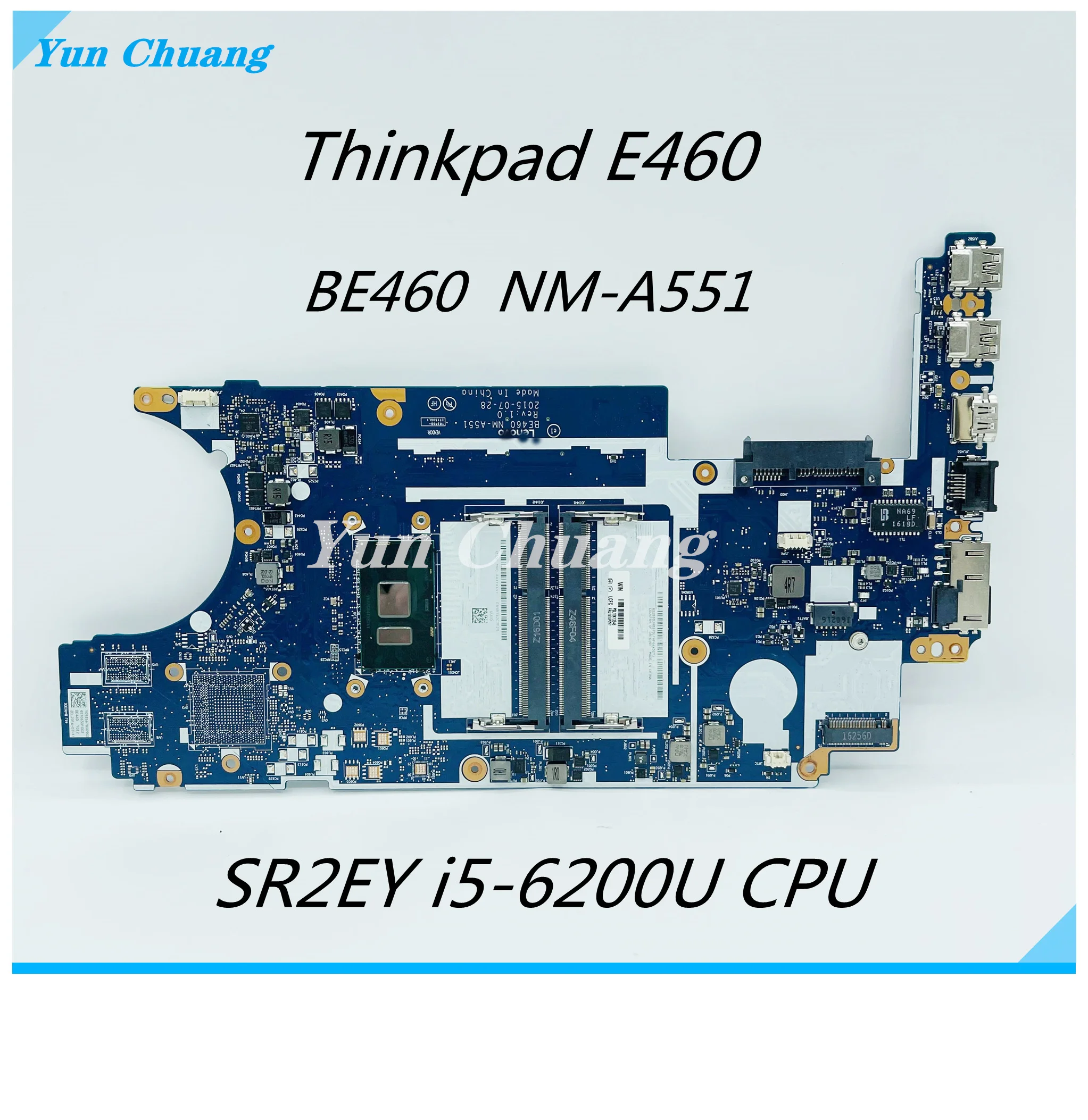 

Материнская плата для ноутбука Lenovo ThinkPad E460, FRU 00UP248 00UP247 BE460, материнская плата для ноутбука с искусственным процессором UAM 100%, протестированная работа