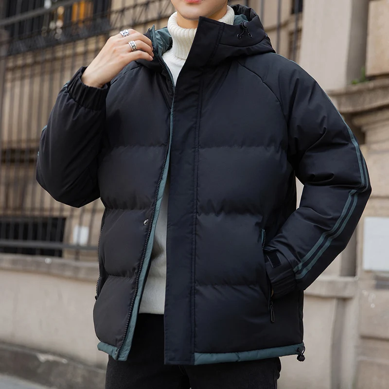 Casaco de inverno moda masculina parkas 2022 manter quente masculino novo blusão jaqueta casual grosso clássico à prova vento negócio hombre