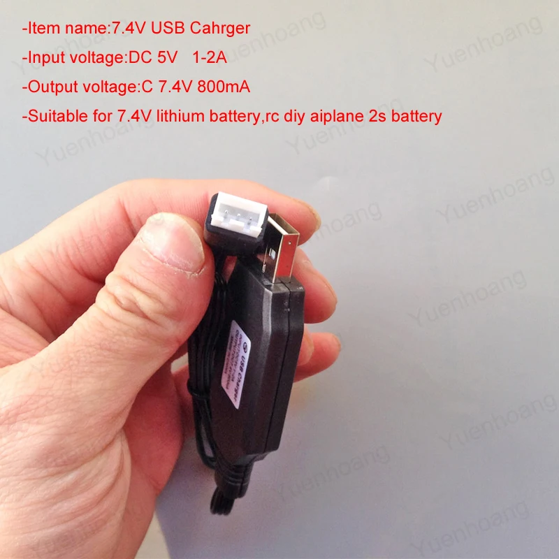 1Pc 2S Lipo Battery Balance Oplaadkabel Connector 7.4V Lithium Li-Ion Universele Elektrische Usb Charger Dc 7.4V 800mA Supply