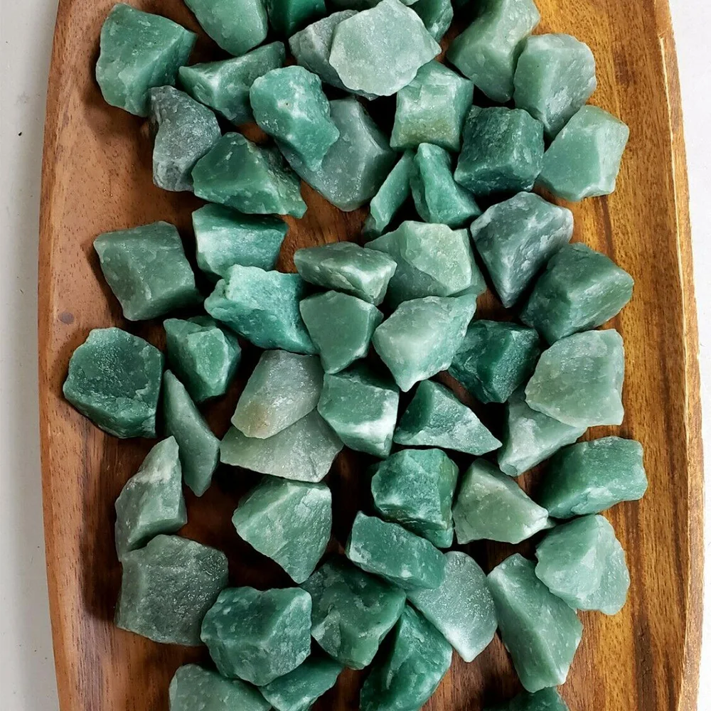 Natürlicher grüner Aventurin-Kristallquarz, roher, unverarbeiteter Jade-Mineral, Heilkristalle, Edelsteinproben, Sammlerstück, Heimdekoration – Detail 3