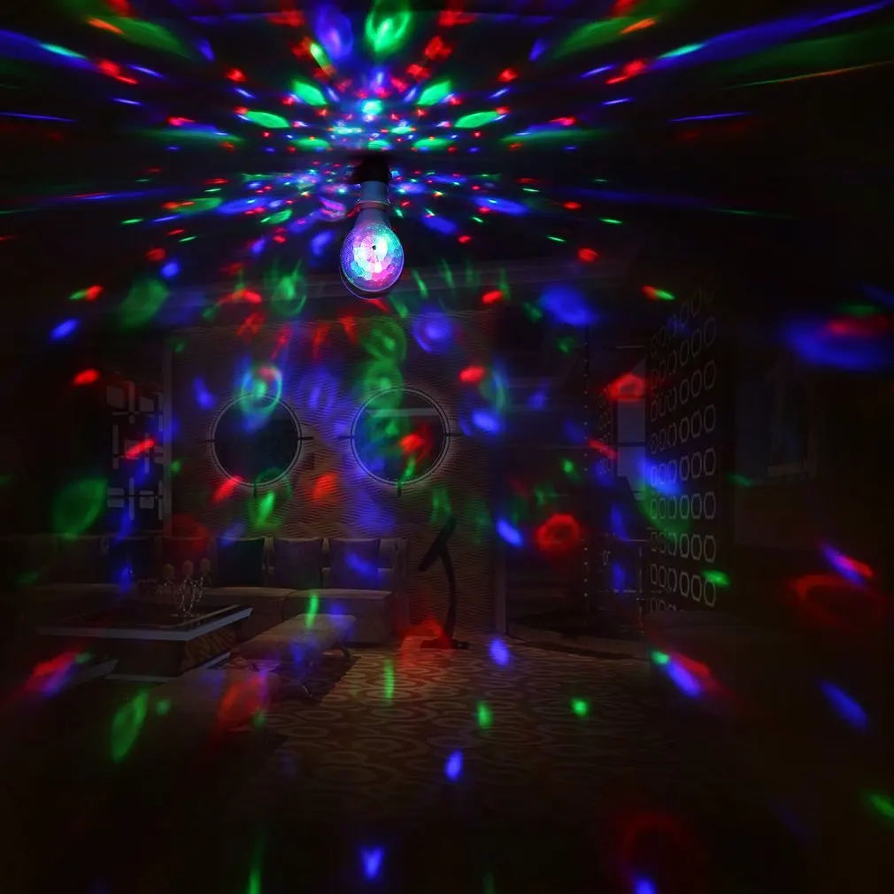 ICOCO LED 6W obrotowa żarówka z podwójną głowicą Magic Stage Disco lampa obrotowa dwugłowy LED kolorowe światło sceniczne sprzedaż