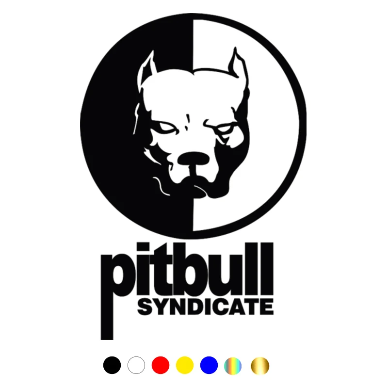 

CS-086#21.5*15cm Pitbull syndicate funny car sticker and decal white/black vinyl auto car stickers