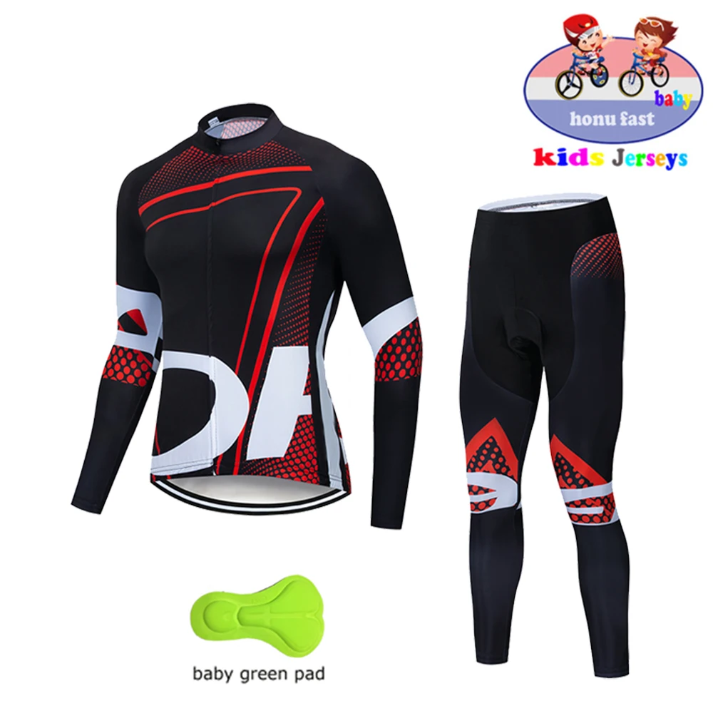 High Quality Kids Cycling Clothing Summer Kids Jersey Set Biking Long Sleeve Clothes Suit MTB Children\'s Cycling Wear 2021