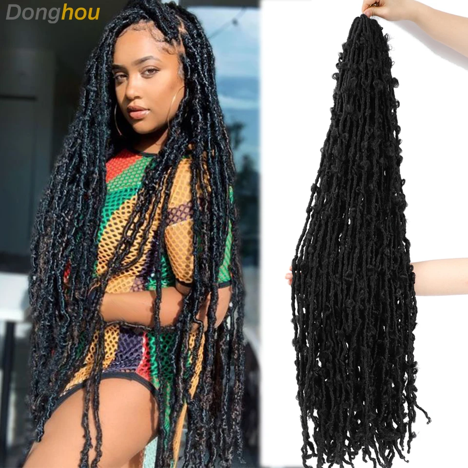 

18 24 36 Inch Long Butterfly Locs Crochet Hair Handmade Weaving 613 Braiding Hair Synthetic dreadlocks Hair Extensions For Women