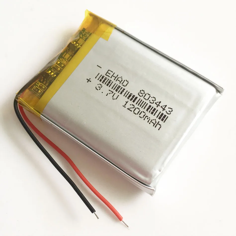 3.7V 1200mAh litowo-polimerowa LiPo akumulator 803443 do głośnika Bluetooth GPS DVD rejestrator jazdy E-booków Tablet PC