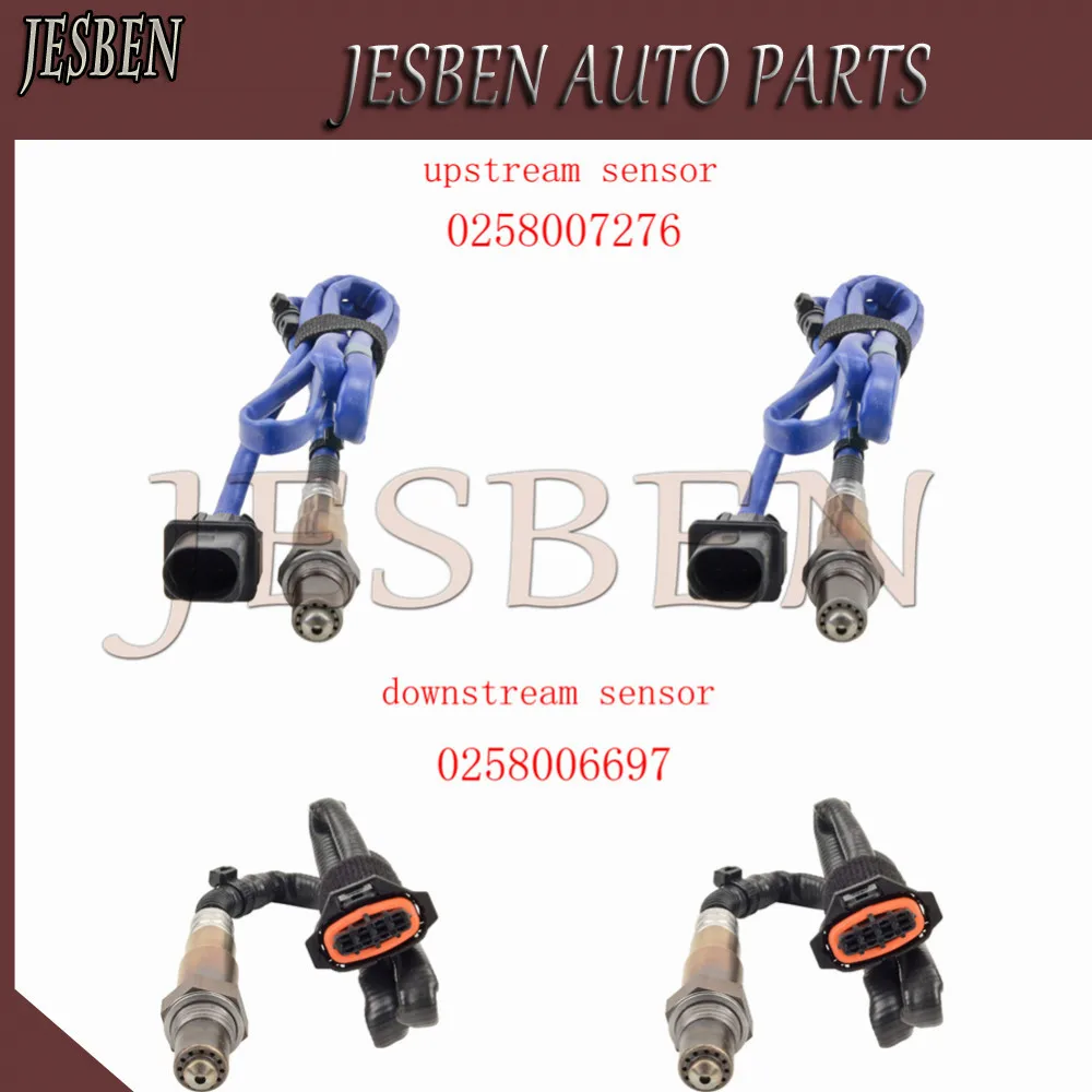 4pcs 0258007276 0258006697 Front Rear Lambda Probe O2 Oxygen Sensor fit For PORSCHE 911 997 3.6 GT3 BOXSTER 987 2.7 2004-2009