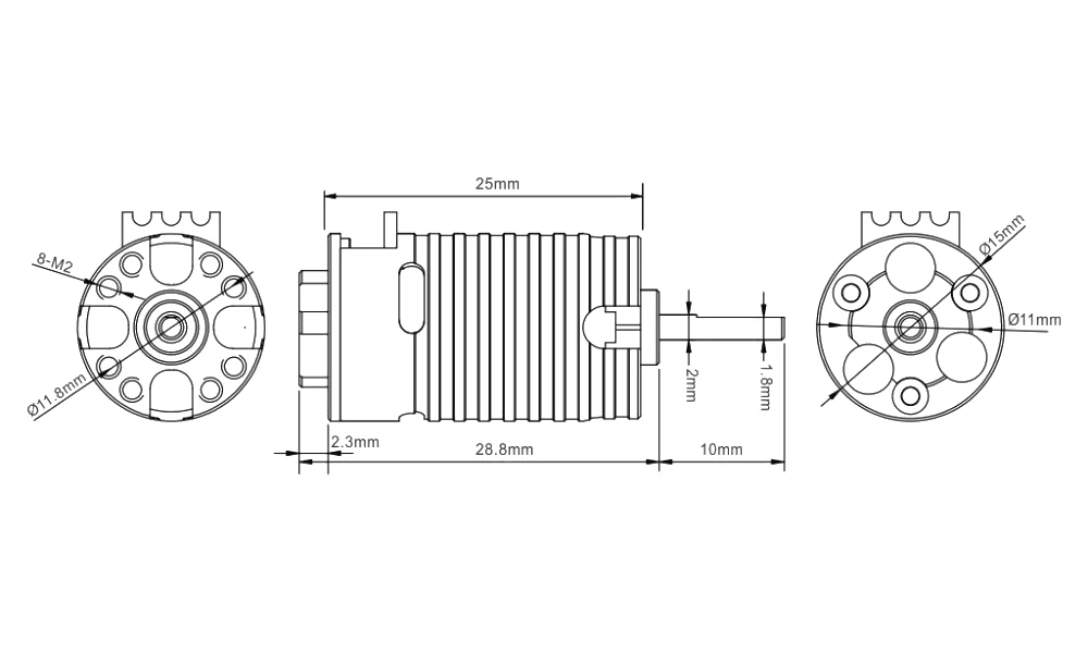 Rocket-Mini Motor sem escova para carro de RC, 1410, 2500KV, 3500KV, 5500KV, 7500KV, 9500KV, 1/24, 1/28, 1/32