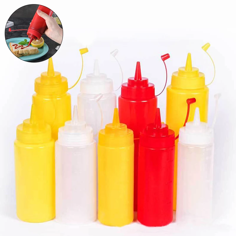 YOMDID Sauce Squeeze Bottle Condiment Squeeze Bottles For Ketchup Mayonnaise Mustard Olive Oil Sauce Bottle Kitchen Accessories