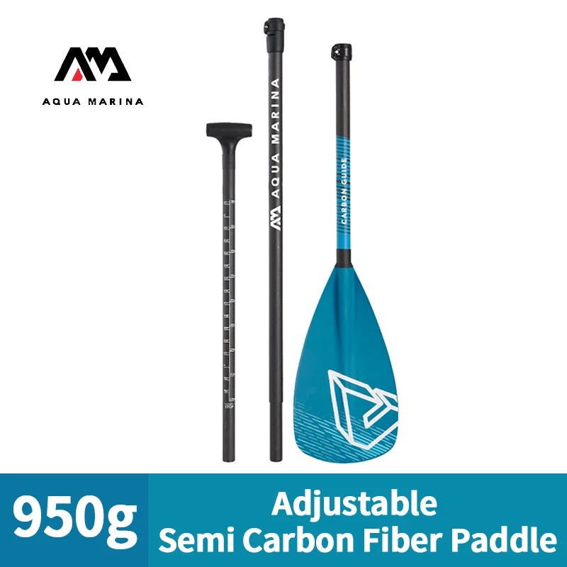 

AQUA MARINA New Upgrade 220cm Semi Carbon Fiber Paddle 3-section Ultralight Adjustable Oars Rubber Handle Canoe Inflatable Boat