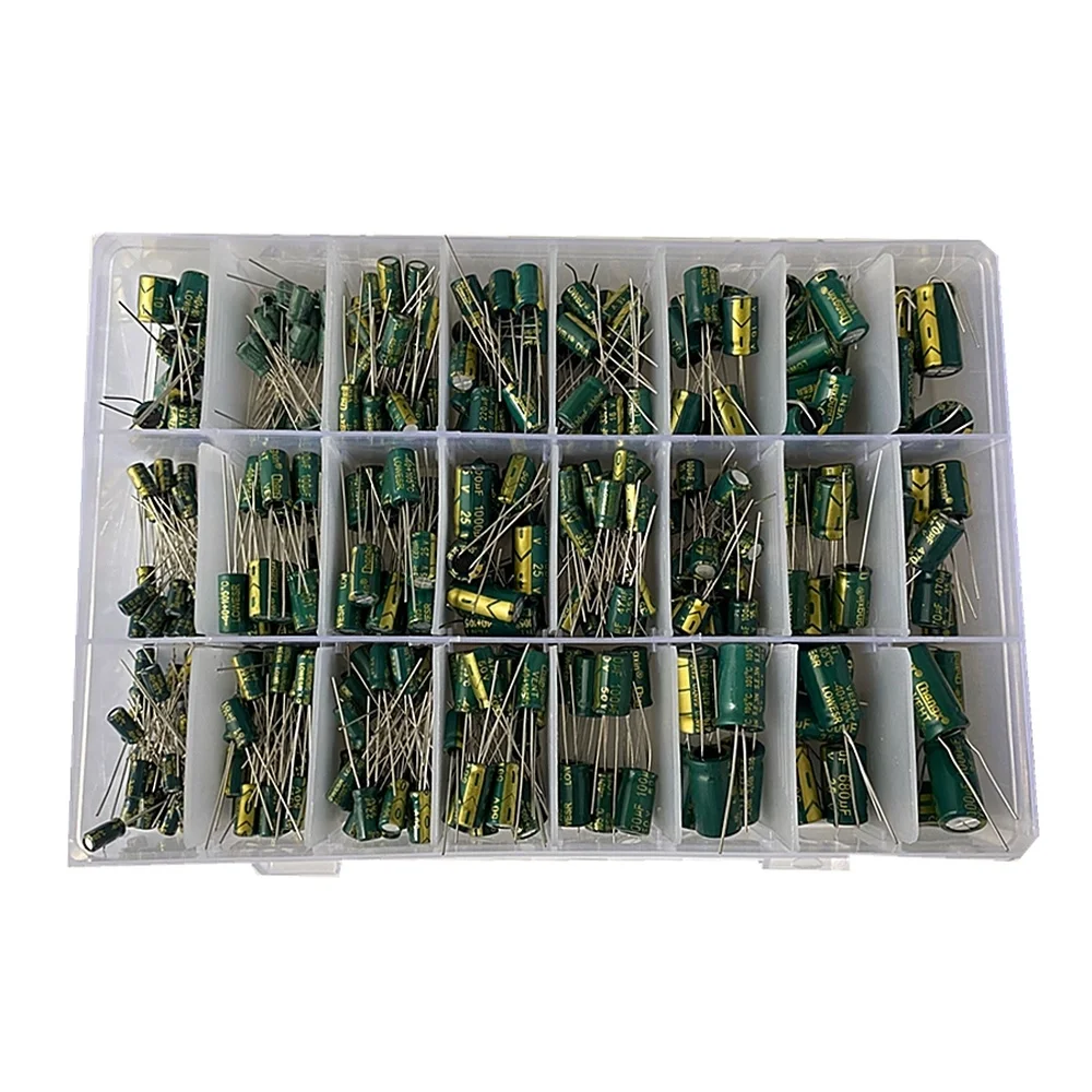 Imagem -03 - Valor Kit Capacitor 24 16v 25v 35v 50v 22uf 0.1uf 0.22uf 220uf 100uf 1000uf 2200uf 3300uf Capacitor Eletrolítico de Alumínio 420 Pcs