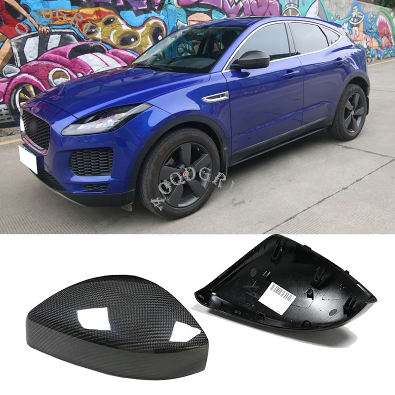 Carbon Fiber Replacement Side Mirror Covers Cap Decorative Trim For Jaguar E-PACE 2018-2020 F-PACE 2016-2020 Car styling