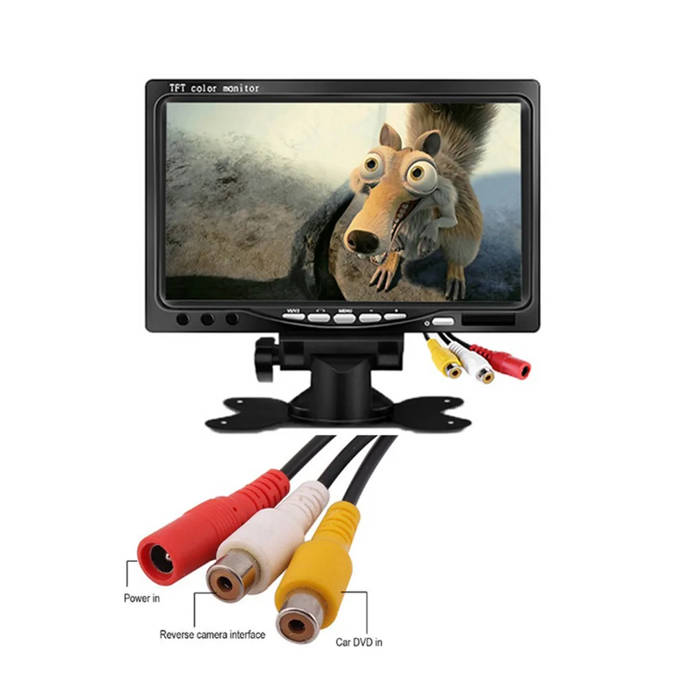 7 Inch Màn Hình Hiển Thị Trên Xe AV Xe Màn Hình Hỗ Trợ PAL / NTSC Đầu Vào Video 800X480 TV Ô Tô Di Động Màn Hình Hiển Thị
